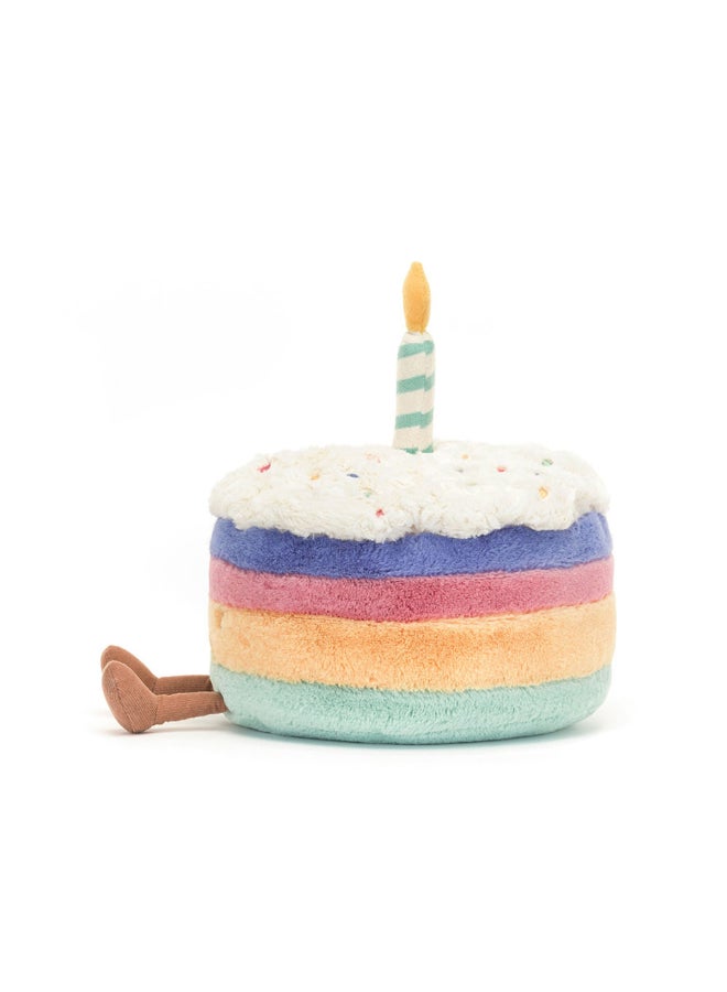 Jellycat Amuseables Rainbow Birthday Cake Plush – Soft Stuffed Toy with Cordy Legs, Cute Valentine’s Gift for Kids & Adults, Collectible Jellycat, 12cm - Image 3